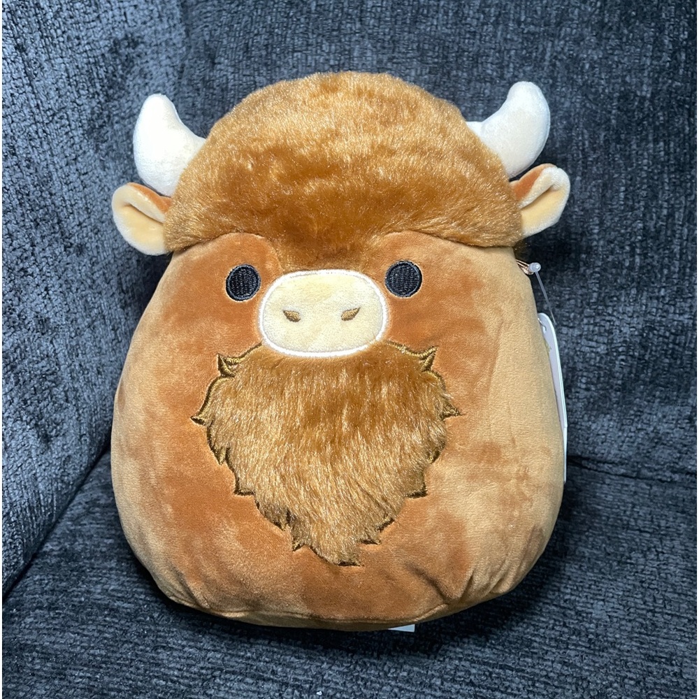 New ~ Squishmallows ~ WILFRED ~ 8" Squishmallow ~ Fuzzy Belly Longhorn Cow Bull